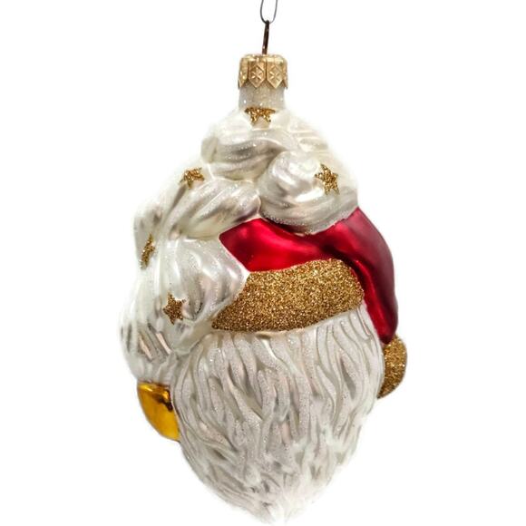 Patricia Breen Merry Olde Elfe Red Gold Trim Stars Santa Christmas Ornament - Picture 9 of 11